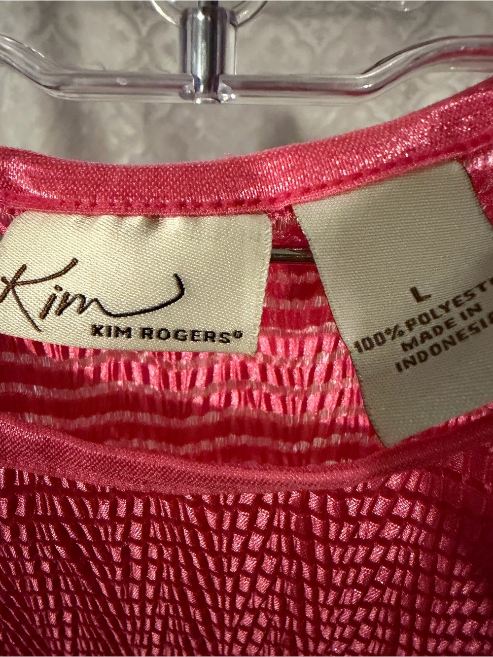 Kim Rogers Hot Pink Textured Women's Sleep Top
